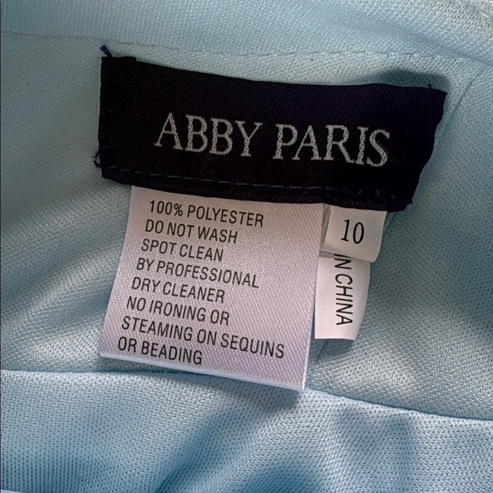 Abby Paris sz 10 light blue sequin spaghetti strap prom formal dress NWT - Picture 10 of 11
